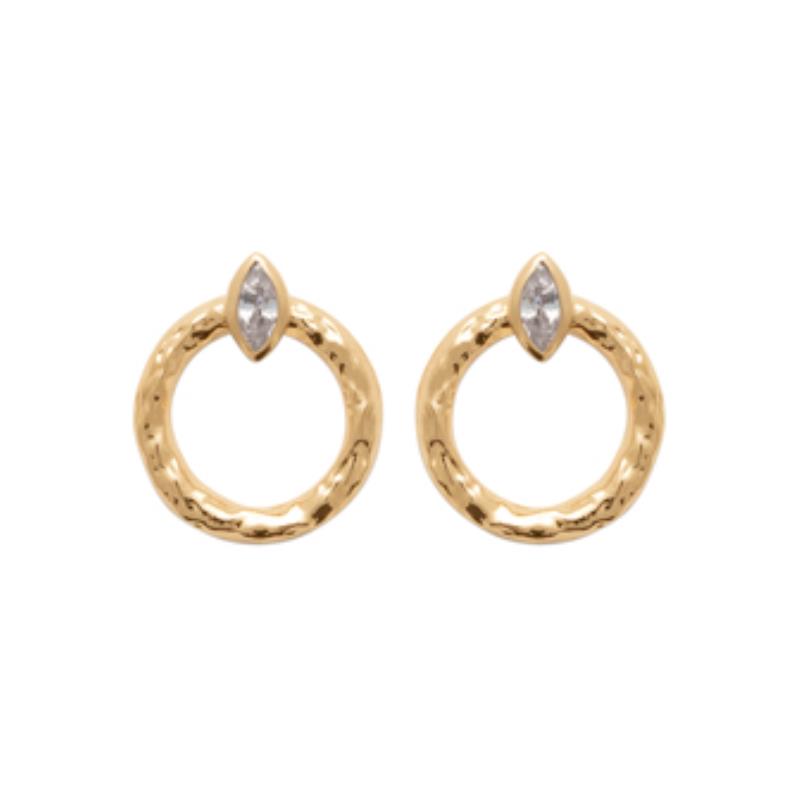 Coque de Nacre Puces d'oreilles plaqué or 23025610