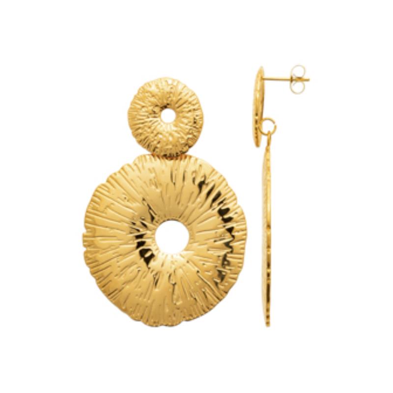 Coque de Nacre Boucles d'oreilles pendantes acier doré 3130509