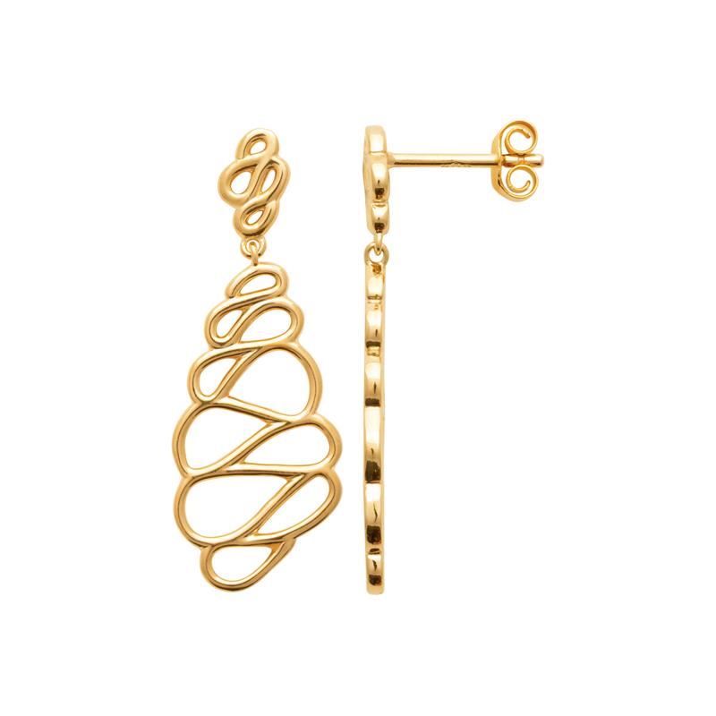 Coque de Nacre Boucles d'oreilles pendantes plaqué or 23069400