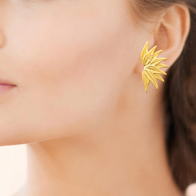 Coque de Nacre Boucles d'oreilles acier doré 3129809