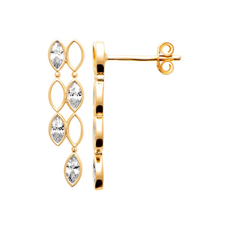Coque de Nacre Boucles d'oreilles plaqué or 23089710