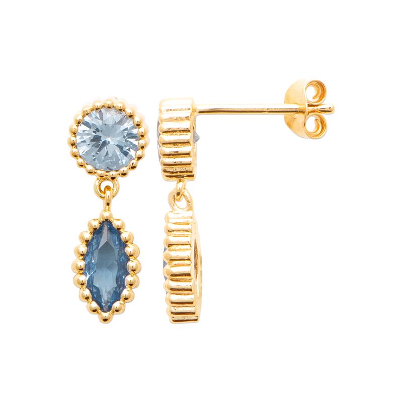 Coque de Nacre Boucles d'oreilles pendantes plaqué or 23085260