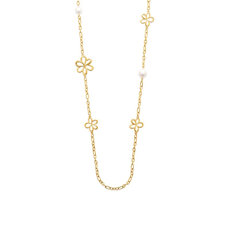 Coque de Nacre Collier acier doré 312397
