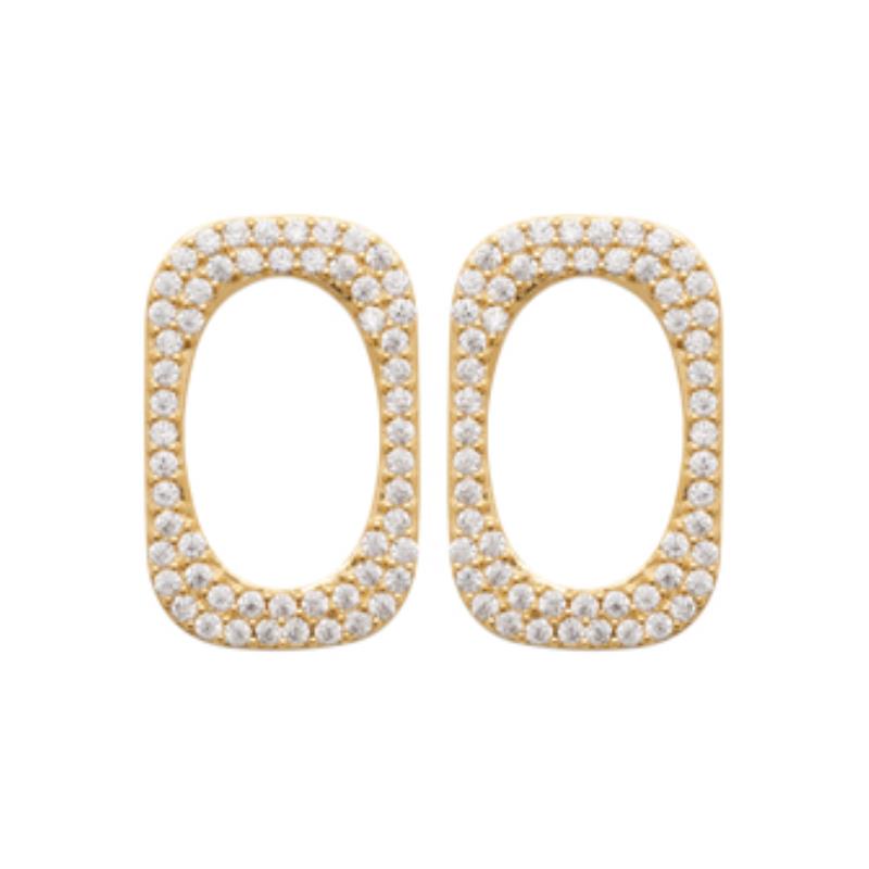 Coque de Nacre Puces d'oreilles plaqué or 23015210