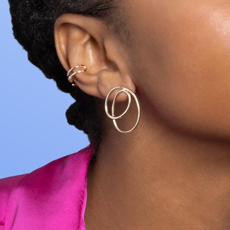 Coque de Nacre Boucles d'oreilles pendantes plaqué or 23050700