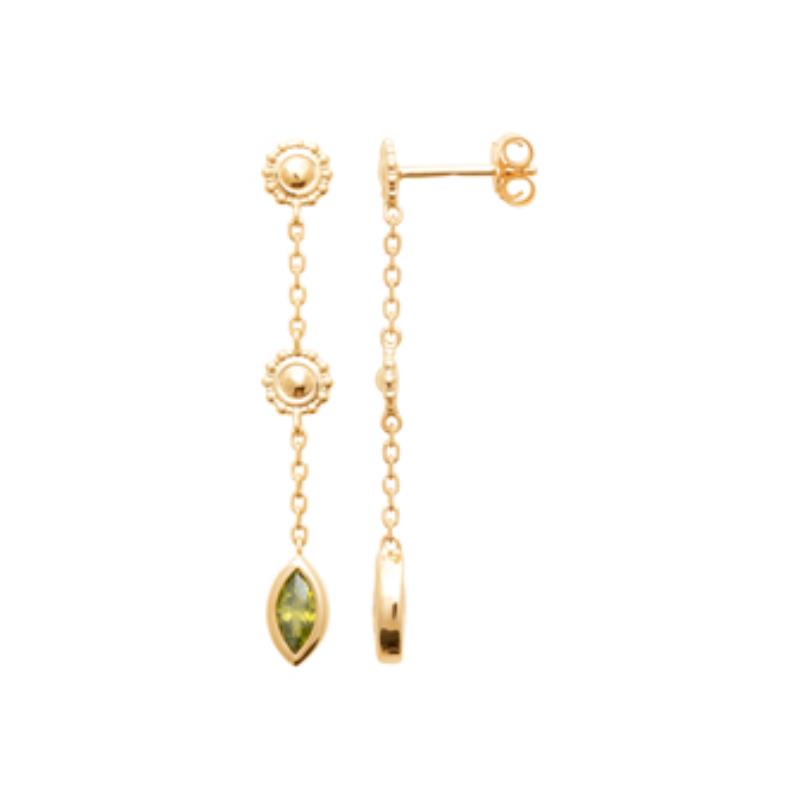 Coque de Nacre Boucles d'oreilles pendantes plaqué or 23057150