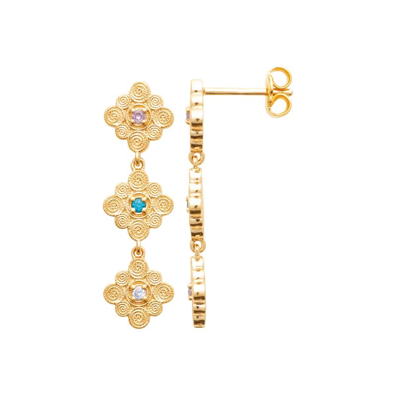 Coque de Nacre Boucles d'oreilles pendantes plaqué or 23075505