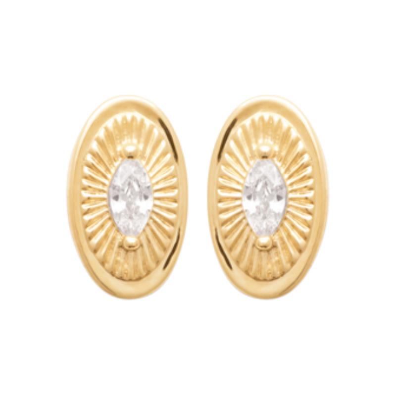 Coque de Nacre Puces d'oreilles plaqué or 23032910