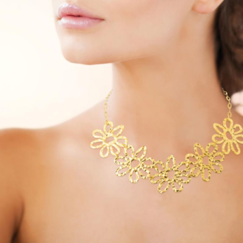 Coque de Nacre Collier acier doré 312233