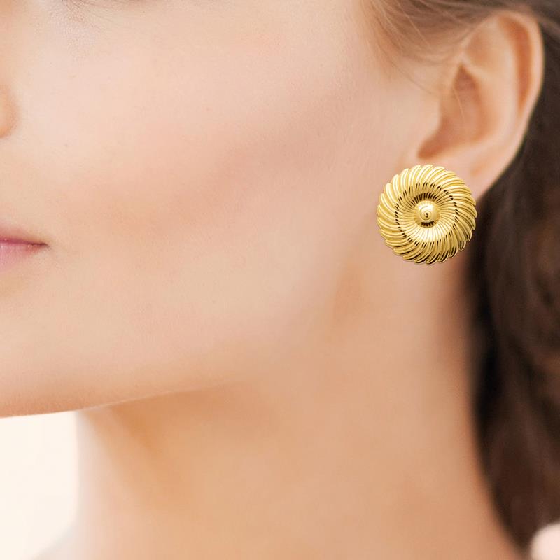Coque de Nacre Boucles d'oreilles acier doré 3128809