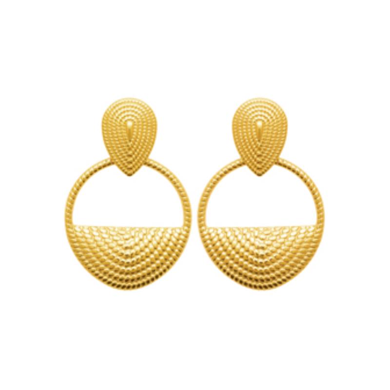 Coque de Nacre Boucles d'oreilles pendantes acier doré 3121109