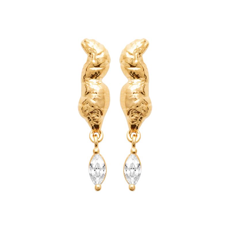 Coque de Nacre Boucles d'oreilles pendantes plaqué or 23076110