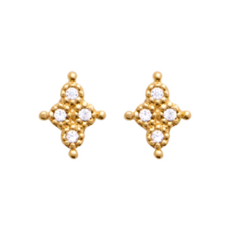 Coque de Nacre Puces d'oreilles plaqué or 23002110