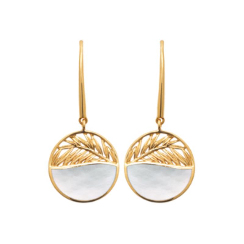 Coque de Nacre Boucles d'oreilles pendantes plaqué or 2567504