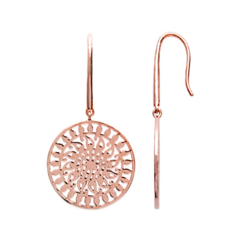 Coque de Nacre Boucles d'oreilles pendantes plaqué or rose 2507102