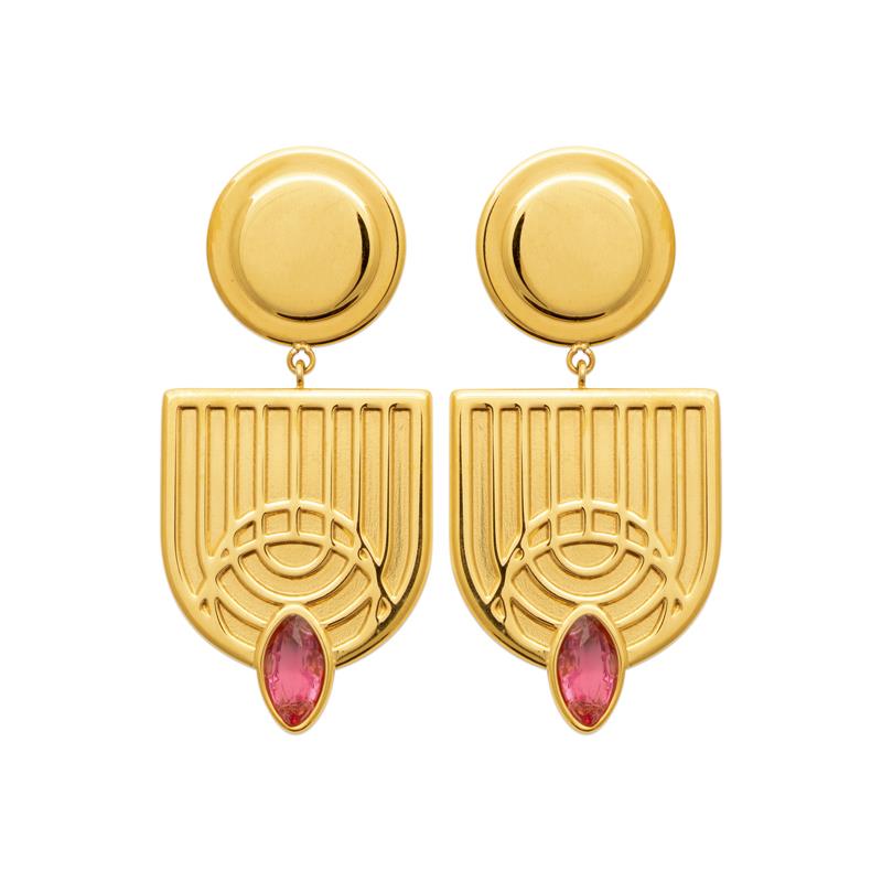 Coque de Nacre Boucles d'oreilles pendantes acier doré 3134409