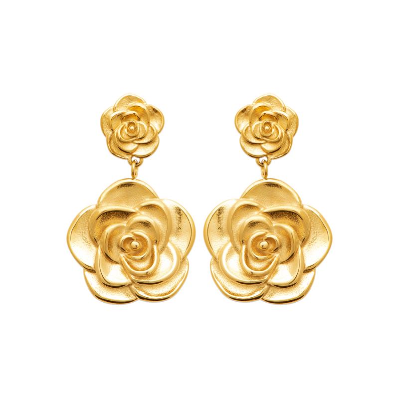 Coque de Nacre Boucles d'oreilles pendantes acier doré 3135309