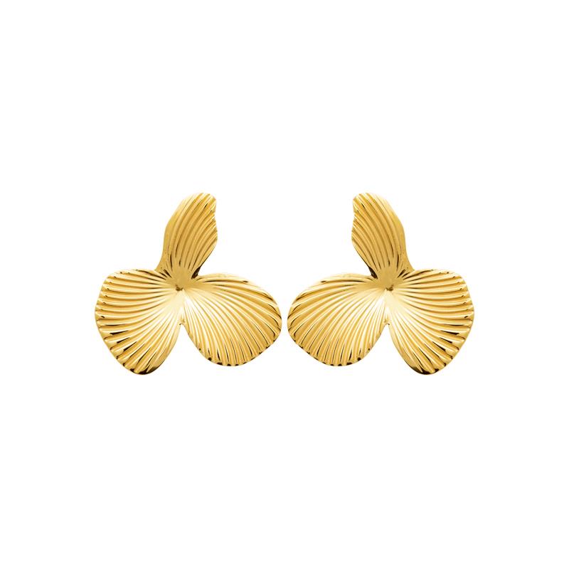 Coque de Nacre Boucles d'oreilles acier doré 3129409