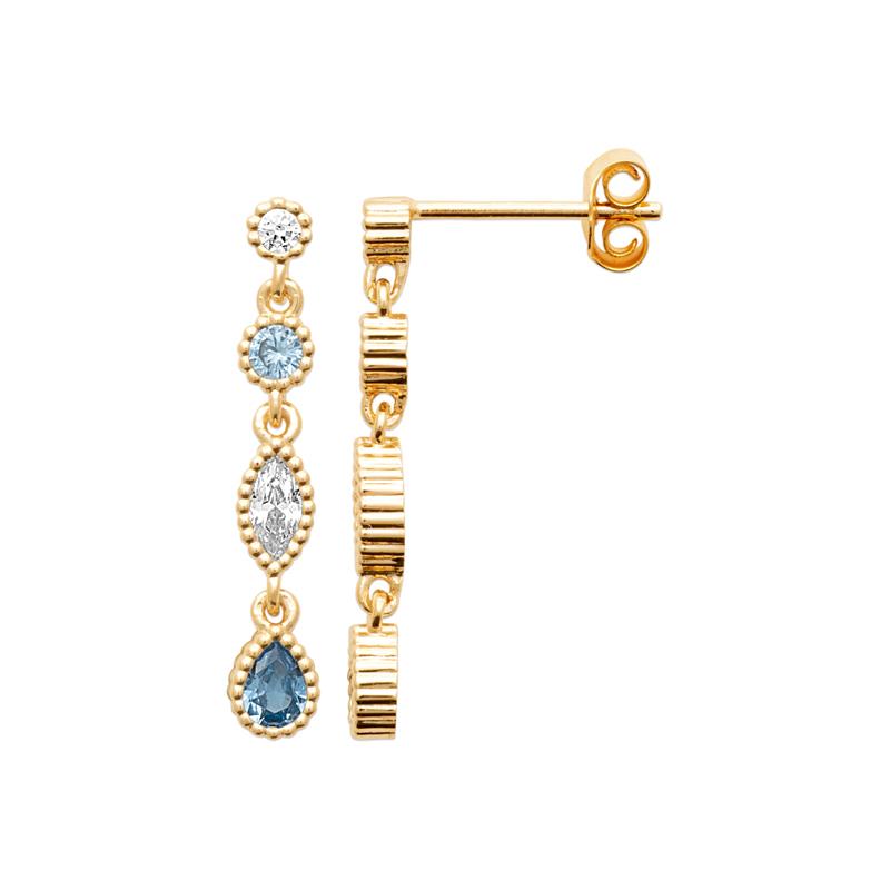 Coque de Nacre Boucles d'oreilles pendantes plaqué or 23081160