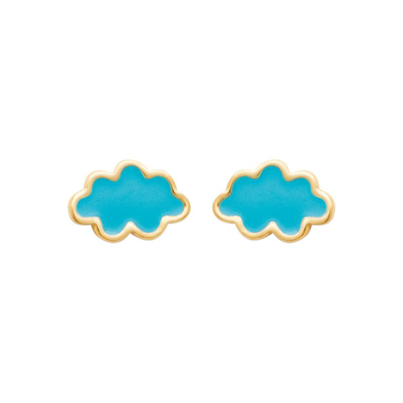 Coque de Nacre Puces d'oreilles plaqué or 23041000
