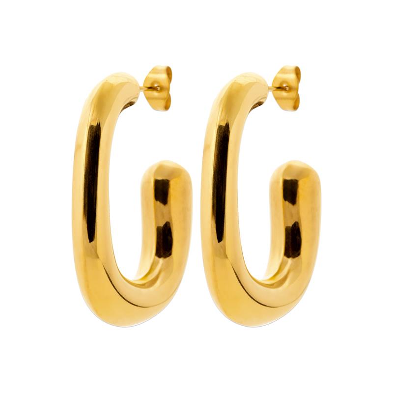 Coque de Nacre Créoles acier doré 3605009