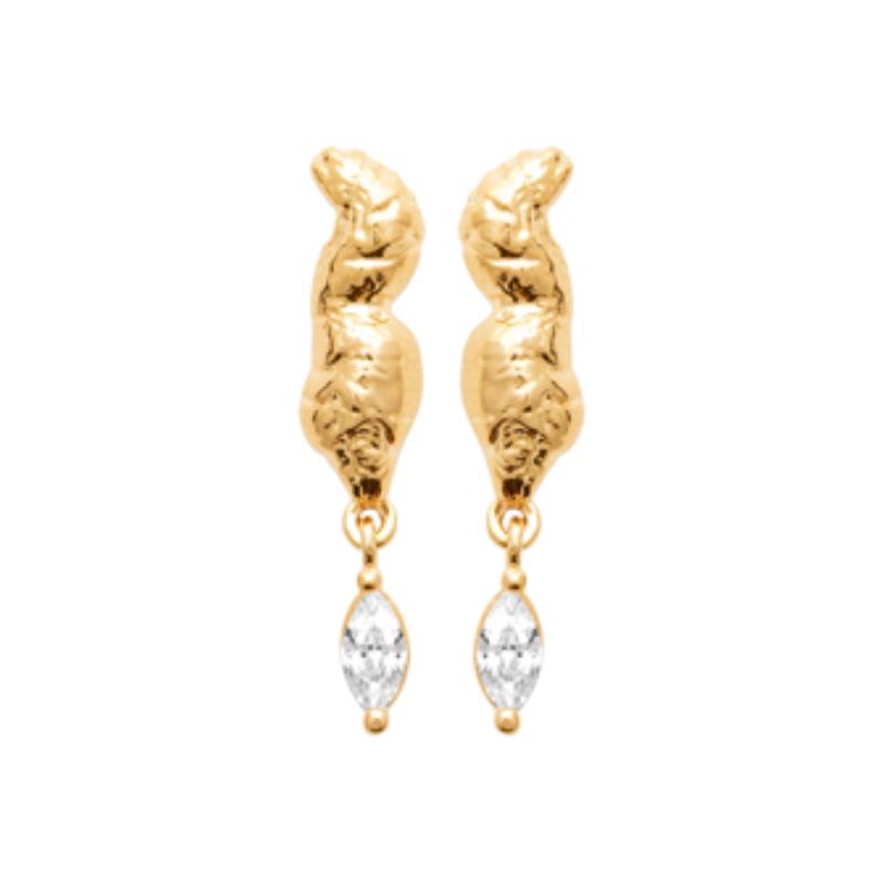 Coque de Nacre Boucles d'oreilles pendantes plaqué or 23076110