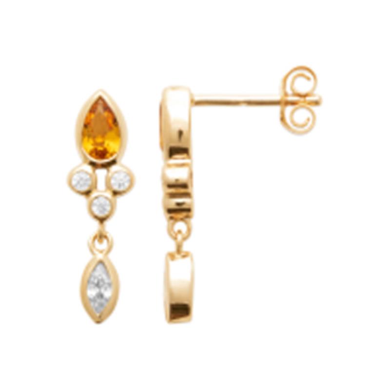 Coque de Nacre Boucles d'oreilles pendantes plaqué or 23038990