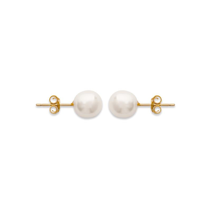 Coque de Nacre Boucles d'oreilles plaqué or 2408