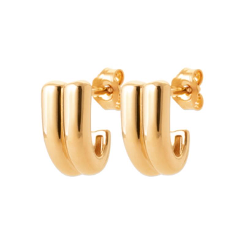 Coque de Nacre Puces d'oreilles plaqué or 23062400
