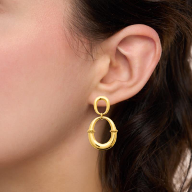 Coque de Nacre Boucles d'oreilles pendantes acier doré 3134209