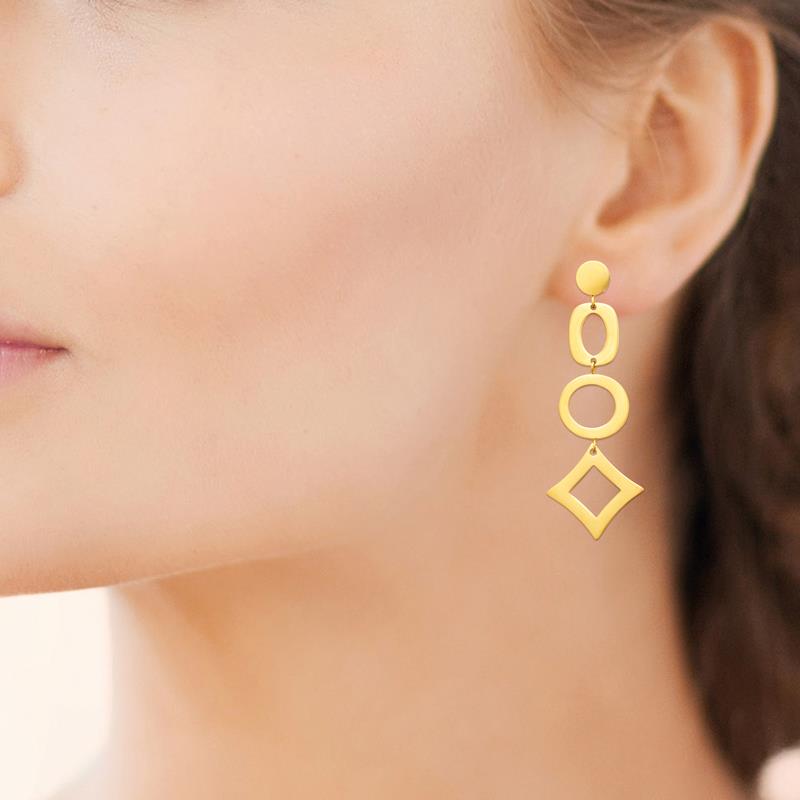 Coque de Nacre Boucles d'oreilles pendantes acier doré 3131809