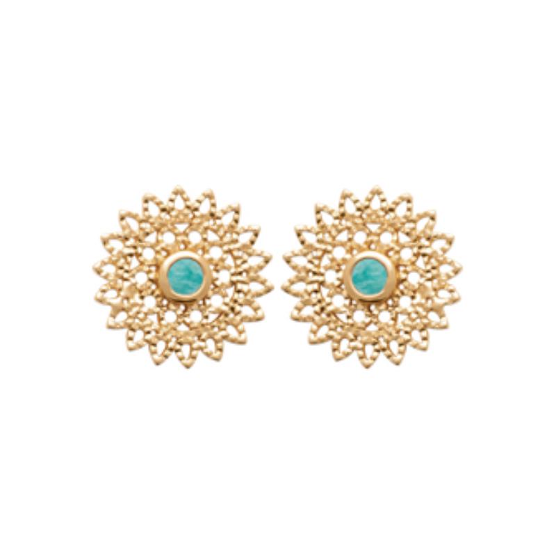 Coque de Nacre Puces d'oreilles plaqué or 23010660