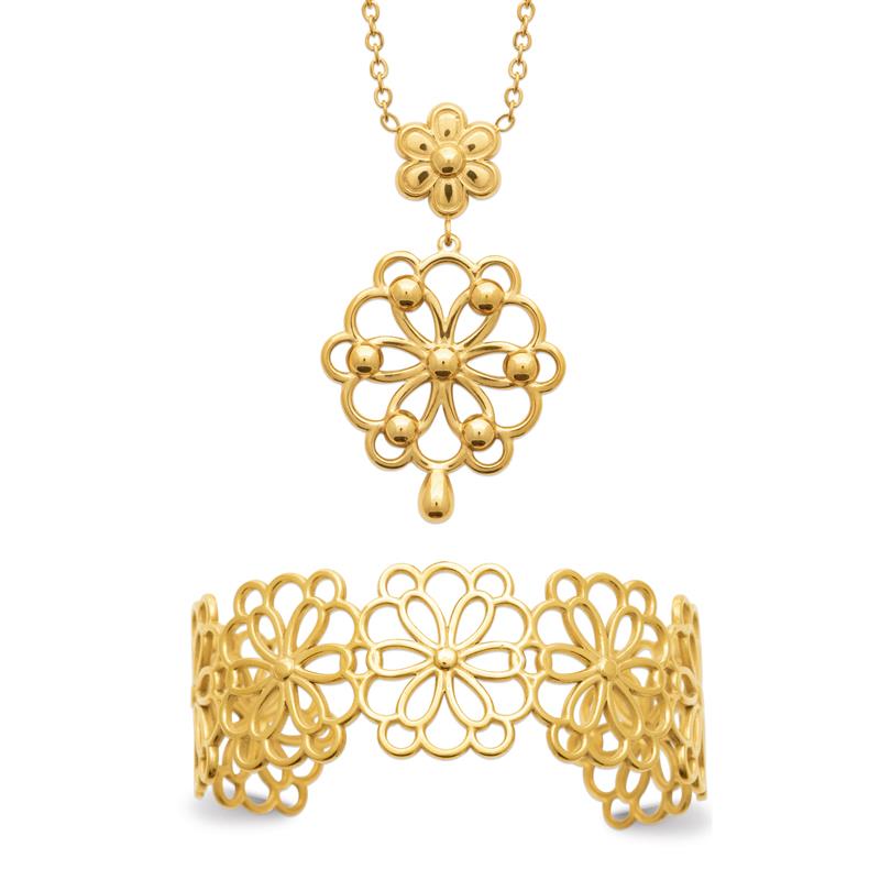 Coque de Nacre Collier acier doré 312354