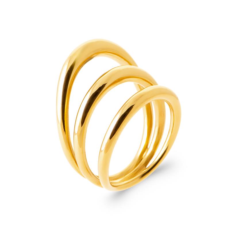Izee Bague acier doré 3417509