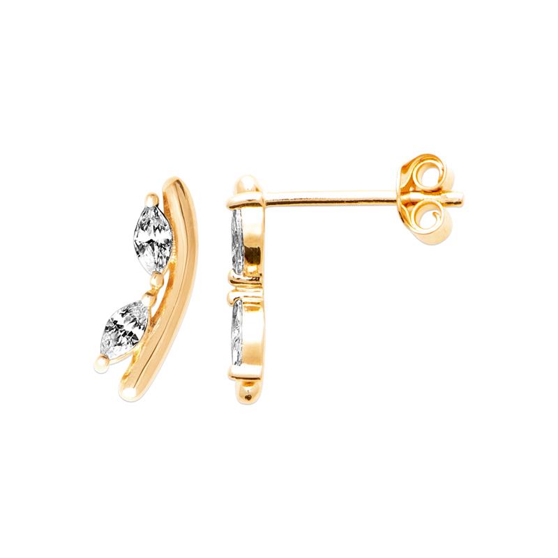 Coque de Nacre Boucles d'oreilles plaqué or 23087910