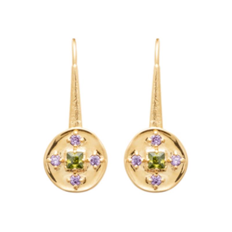 Coque de Nacre Boucles d'oreilles pendantes plaqué or 23050905