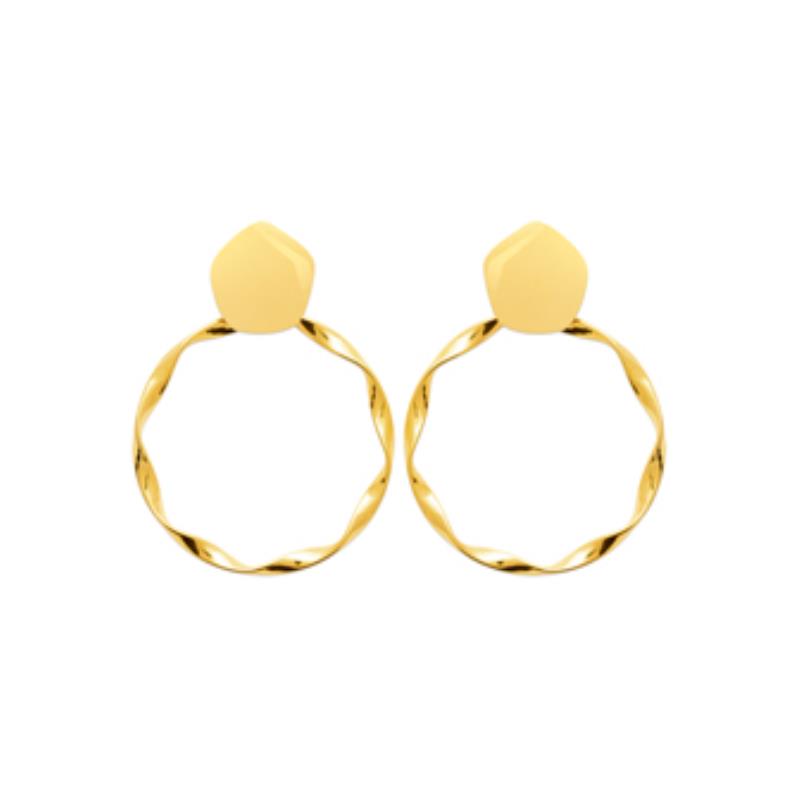 Coque de Nacre Boucles d'oreilles pendantes acier doré 3122909