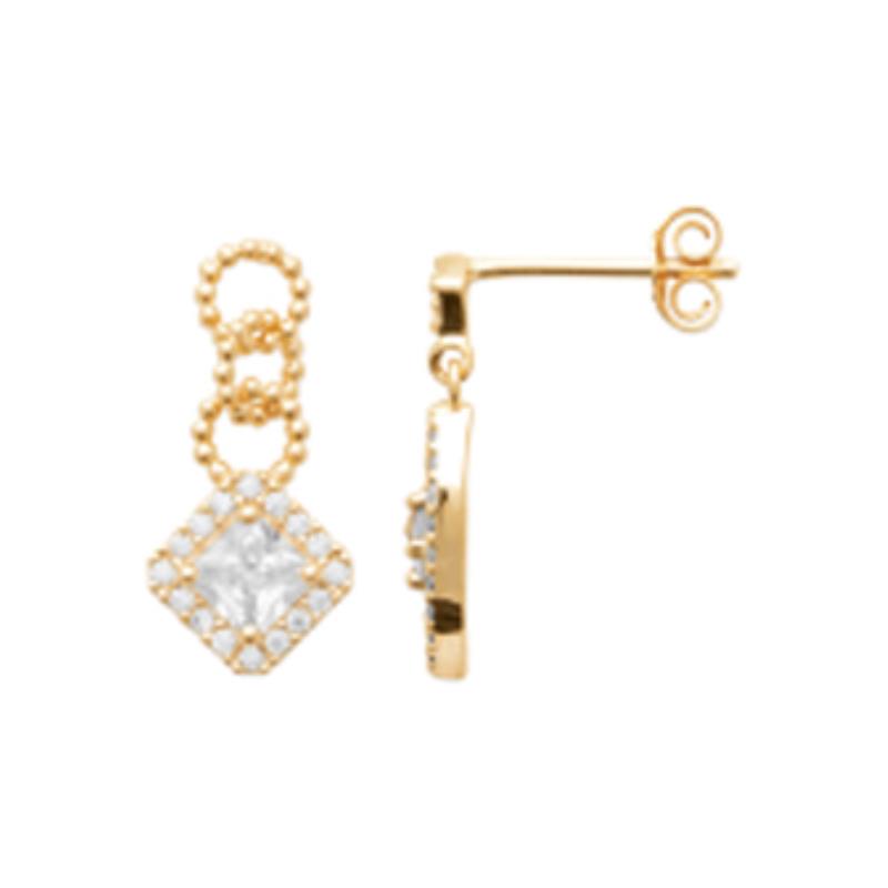 Coque de Nacre Boucles d'oreilles pendantes plaqué or 23042310