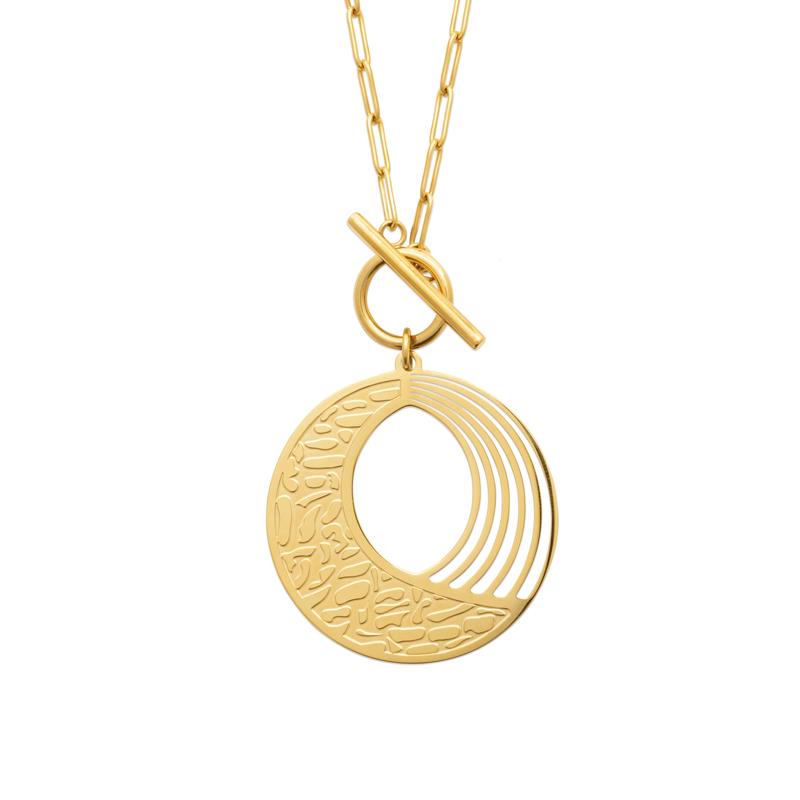 Coque de Nacre Collier acier doré 312342