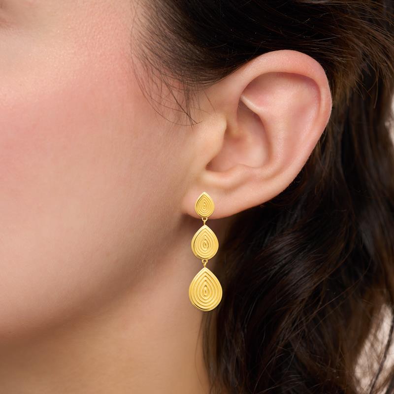 Coque de Nacre Boucles d'oreilles pendantes acier doré 3133409