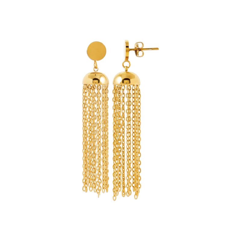 Coque de Nacre Boucles d'oreilles pendantes acier doré 3133109
