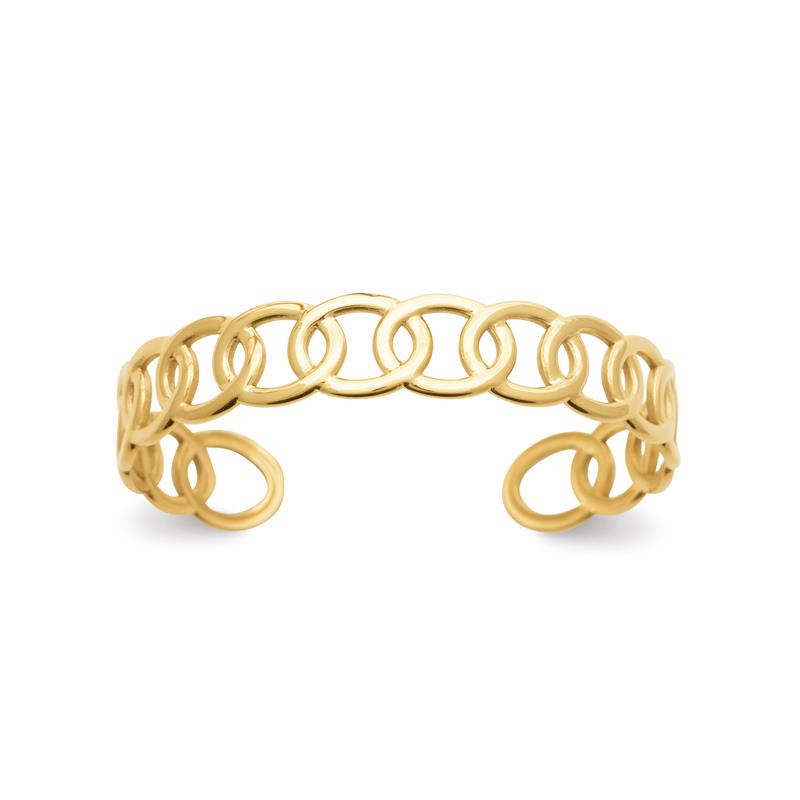 Coque de Nacre Bracelet jonc acier doré 312370