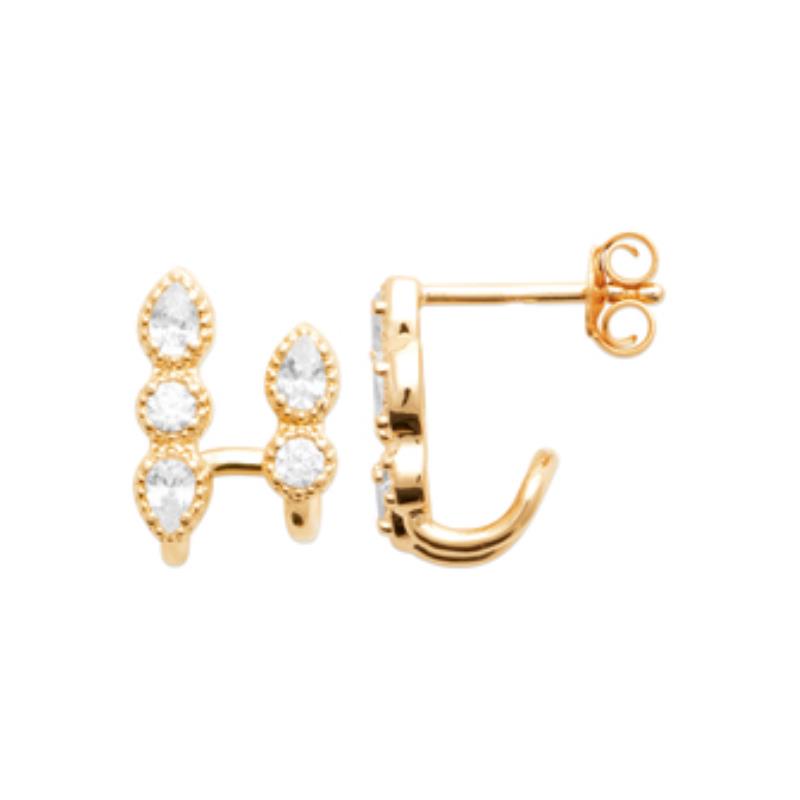 Coque de Nacre Boucles d'oreilles pendantes plaqué or 23058410