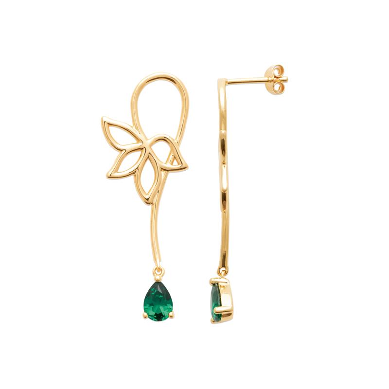 Coque de Nacre Boucles d'oreilles pendantes plaqué or 23050355