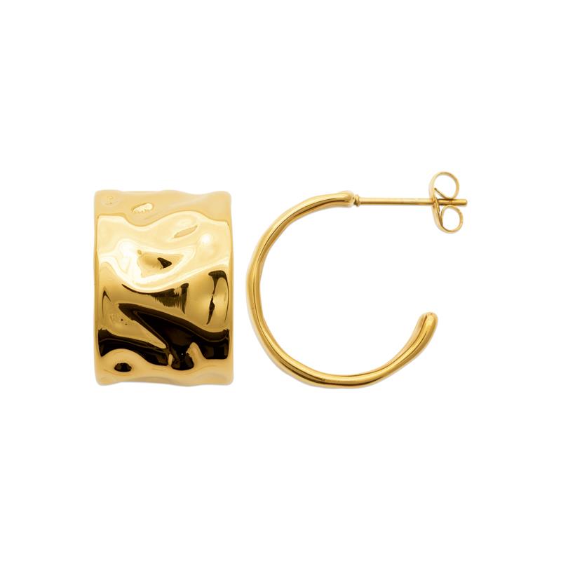 Coque de Nacre Créoles acier doré 3608309