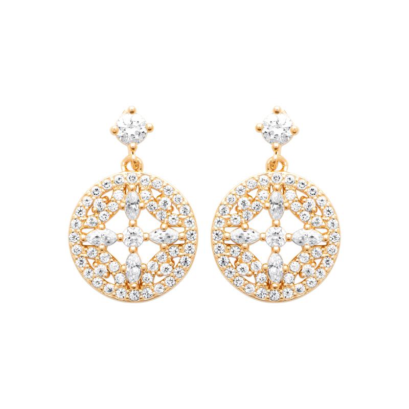 Coque de Nacre Boucles d'oreilles pendantes plaqué or 23090410