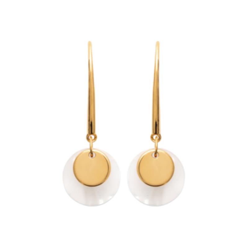 Coque de Nacre Boucles d'oreilles pendantes plaqué or 2567704