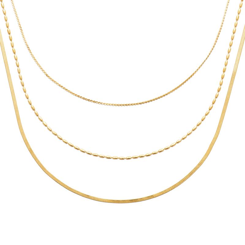 Coque de Nacre Collier acier doré 312414