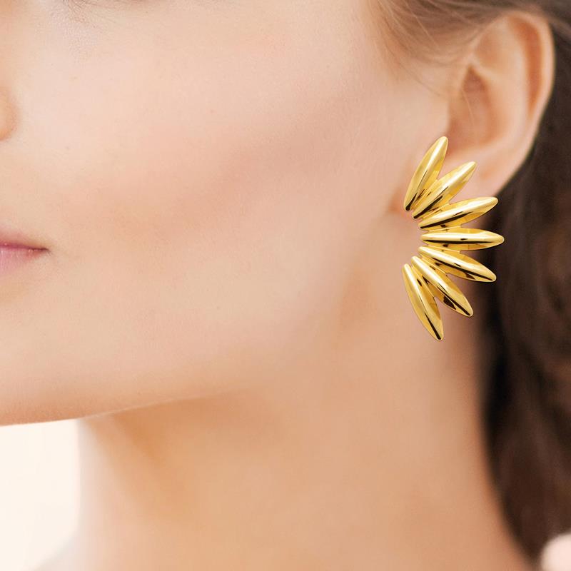 Coque de Nacre Boucles d'oreilles acier doré 3128909