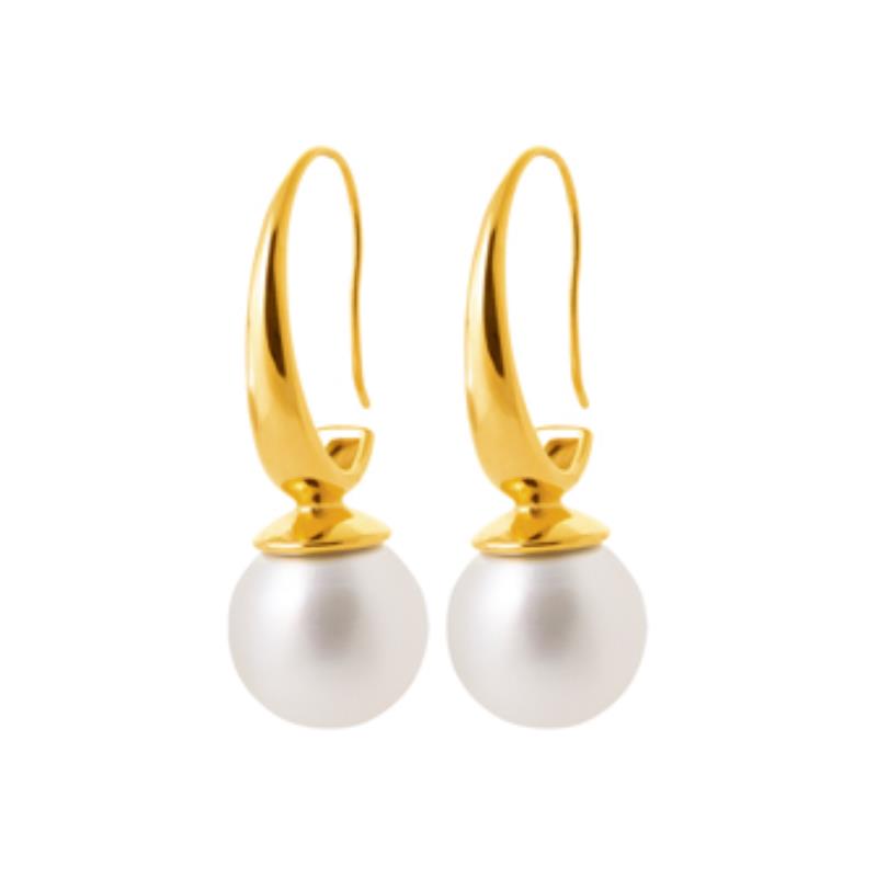 Coque de Nacre Boucles d'oreilles pendantes acier doré 3121709